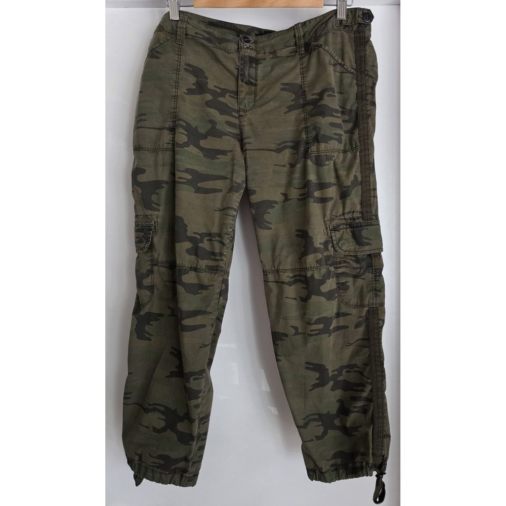 Sanctuary Women's Cargo Pants Size 31 Camouflage Green Cotton‎ Blend Camo 26in
